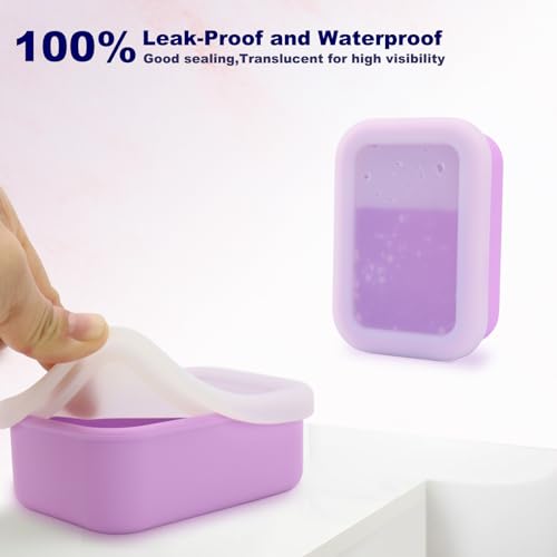 HAYSNA Travel Soap Case, Leak Proof Travel Soap Container, Silicone Soap Box with Drainage Layer, Shatterproof Soap Holder for Travel, Camping, Gym (Purple, Regular) - color: Purple, size: Regular