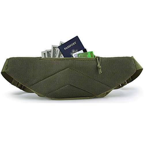 Tactical Fanny Pack Gun Holster for Men, Adjustable Waist Bag Zippered Pockets, Everyday Hip Pouch for Workout Travel Outdoor Running Hunting (Army Green) - color: Army Green
