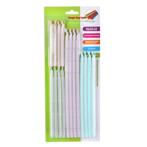 Food Sealing Sticks, Bag Clips 16 Pcs Reusable Bag Sealer Sticks Used For Sealing Various Sealable Snacks Cereal Foods Plastic Bag Sealers (S01-Nordic style) - color: S01-Nordic style