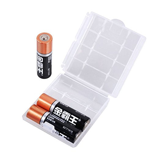 KEEPOW 12 Pcs AA/AAA Battery Storage Case Holder Box, Clear Color - size: 12 Pack