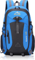 Men’s 40L Waterproof Hiking Backpack, Lightweight Foldable Daypack with Multi Pockets, Laptop Compartment, Breathable Polyester Rucksack for Outdoor Camping, Walking, Travel-Blue - color: Blue