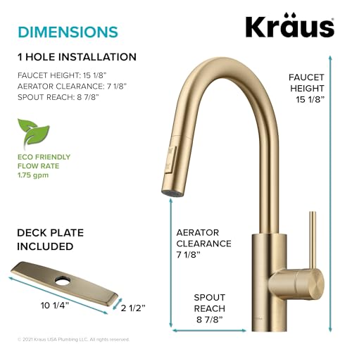 KRAUS Champagne Bronze Pull Down Kitchen Faucet KPF-2620SFACB - color: Spot-Free Antique Champagne Bronze, style: Pull Down Faucet