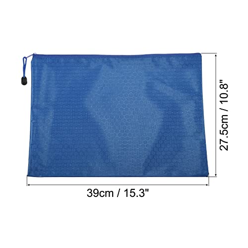 PATIKIL Waterproof Zipper File Bags 5 Pack B4 Document Storage Folders Bills Pencil Pouch for Office Travel, Blue - color: Blue