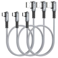 Short Right Angle USB C Cable 1.5FT 3Pack, USB to USB C Cable 90 Degree - color: Grey+White, size: 1.5FT