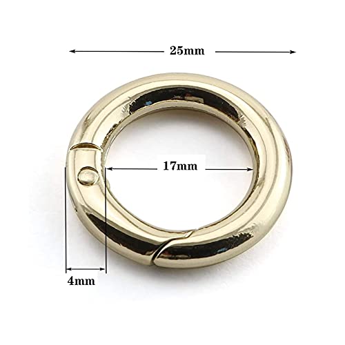 Still Awake 5 Pcs Spring Clip Round Carabiner Buckle, Diameter O Ring Snap Clip Trigger Spring Keyring Buckle,Hooks Clip DIY Accessories - color: Gold, size: 3/4inch