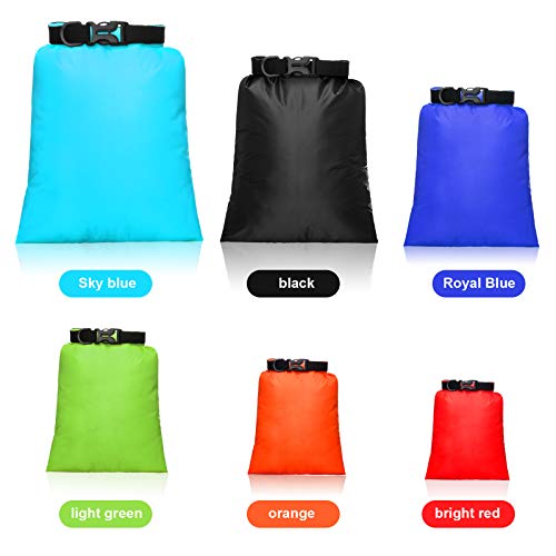 Shappy 6/12 Pcs Waterproof Dry Bags, Lightweight Outdoor Waterproof Dry Stuff Sacks 15/8/5/4/3/2 L and Long Adjustable Shoulder Strap for Kayaking Rafting Boating Hiking Camping - color: Colorful