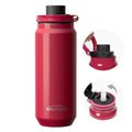 Greylock 20 oz Insulated Water Bottle with Straw Lid, Reusable Stainless Steel Sports Water Bottles with Foldable Handle, Leak Proof, Double-Wall Vacuum Insulation, 24 Hours Cold(Raspberry Ridge) - color: Raspberry Ridge, size: 20 Ounces