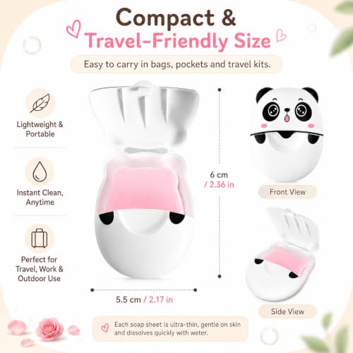 3Pcs Panda Travel Soap Sheets, Portable Hand Soap Paper, 3 Scents