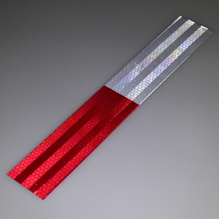 Red/White Reflective Tape 10 Pack, 2" x 12", Waterproof Self-Adhesive Safety Caution Warning Tape for Cars, Trucks, Trailers, Boats & Road Signs, Trailer Reflector - size: Red/White 10pcs