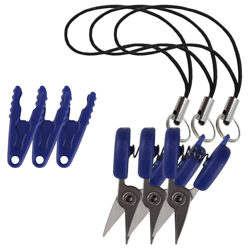 JubileeYarn Itty Bitty Snippy Portable TSA Compliant Keychain Scissors - Shock Blue - 3 Scissors - color: Shock Blue, size: 3 Pairs