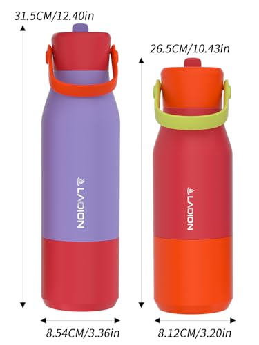 LAOION 32 oz Insulated Stainless Steel Water Bottle - color: Red, size: 32 Ounces