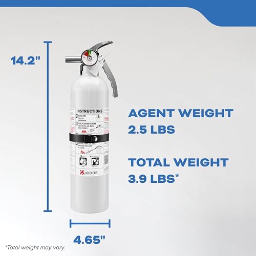 Kidde Mariner 10 Fire Extinguisher for Boats and Watercrafts, 10-B:C, MAR10 - size: Very Small - 2 lbs.