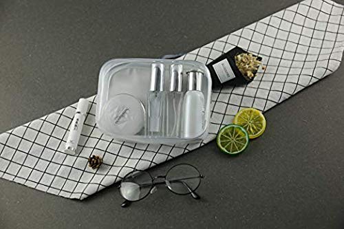 BEFORYOU 6 Pack Clear Toiletry Carry Pouch, White, Small TSA Approved | Zipper Portable Plastic Cosmetic Bag Waterproof, For Vacation Travel Bathroom and Organizing - size: Small bags only