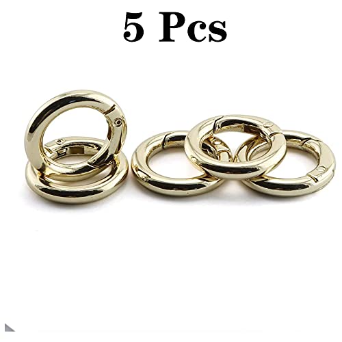 Still Awake 5 Pcs Spring Clip Round Carabiner Buckle, Diameter O Ring Snap Clip Trigger Spring Keyring Buckle,Hooks Clip DIY Accessories - color: Gold, size: 2inch