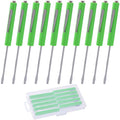 Pocket Screwdriver with Magnet 10PCS Mini Magnetic Screwdriver Set | Small Flat Head Screwdriver with Clips - Mini Magnetic Pocket Screwdriver Set with Case for Automotive Techs, Electricians - color: Green