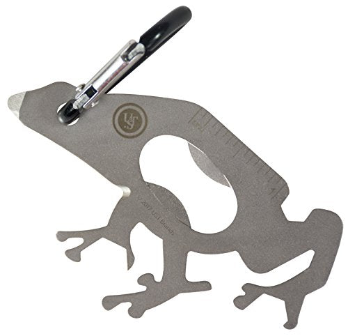 UST Tool-a-Long Multi-Tool Carabiners with Durable, Compact Stainless Steel Construction for Hiking, Kayaking, Camping, Travel and Outdoor Survival - style: Frog