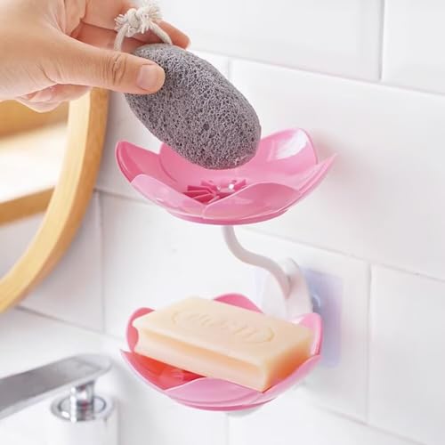 Soap Holder Shower,bar soap Holder,Adhesive Soap Dish for Bathroom Wall - color: D-pink+blue.