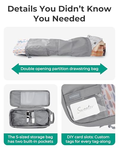 BAGSMART Compression Packing Cubes for Travel Essentials - color: Storm Front Grey, size: Set of 6