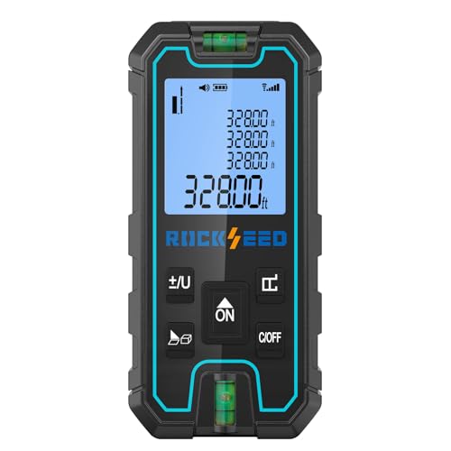 Laser Measuring Tool, RockSeed Portable Laser Measure, Digital Distance Measurement with 2 Bubble Levels, Laser Tape Measure with 5 Units Conversion - size: X-Large