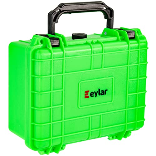 Eylar Protective Camera Hard Case Water & Shock Proof w/Foam, TSA Standards 9.12 inch 7.56 inch 4.37 inch (Neon Green) - color: Neon Green