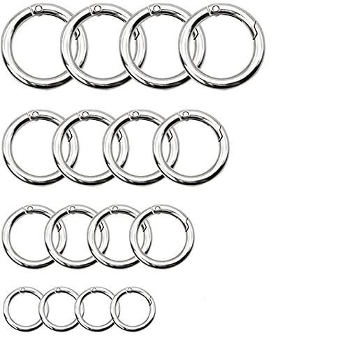 Still Awake 5 Pcs Spring Clip Round Carabiner Buckle, Diameter O Ring Snap Clip Trigger Spring Keyring Buckle,Hooks Clip DIY Accessories - color: Silver, size: 1/2inch