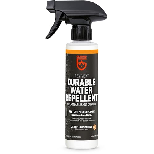 GEAR AID Revivex Durable Water Repellent (DWR) Spray for Waterproof Jackets, Rain Gear, Gore-TEX, Tents & Camping Gear – Restore Waterproofing & Breathability, Various Sizes - style: Dwr Spray, 10 Oz