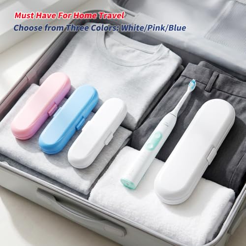 Toothbrush Travel Case Compatible with Philips Sonicare Electric Toothbrush & 6Pcs Reusable Toothbrush Head Covers Compatible with Philips Sonicare Toothbrush Heads (White) - color: White