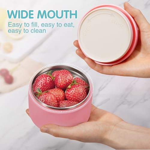 LOHASOK Kids Insulated Thermo for Hot Food Soup, 12oz - color: Light Pink, size: 12 ounces