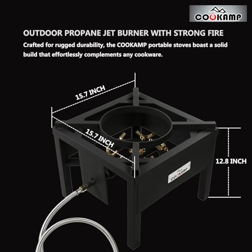 COOKAMP Propane Burner for Outdoor Cooking (23 Tips Jet Burner) - size: Single Burner-23 Tips Jet