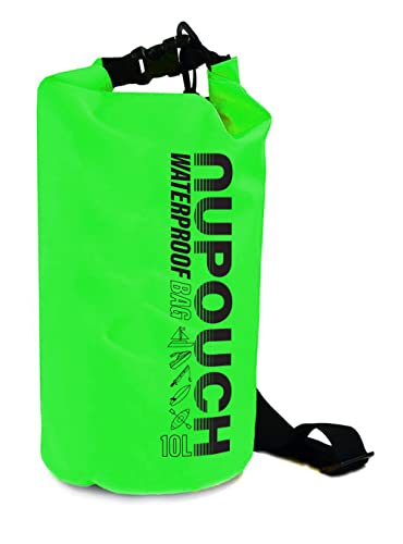 Nupouch Waterproof Dry Bag: 2L/5L/10L/20L Roll Top Lightweight Dry Storage Bag, Backpack for Travel, Swimming, Boating, Kayaking, Camping, or Beach - color: Green, style: 10 Liters