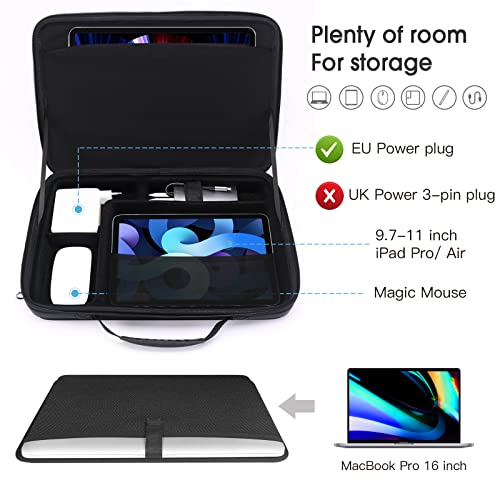 Smatree Hard Laptop Shoulder Bag for 11 inch iPad Pro M5 2025/M4 2024 | for 16inch MacBook Pro M4 2024/M3/M2 2023 A2991 A2780 A2485,11inch iPad A16 2025/iPadAir M3 2025,16inch Galaxy Book5/4/3