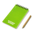 ASR Outdoor 4pk Waterproof Paper Pocket Spiral Notebook Travel Notes Journal Field Notepad with Pencil, Green, 50 Page Lined - size: 4 Pack