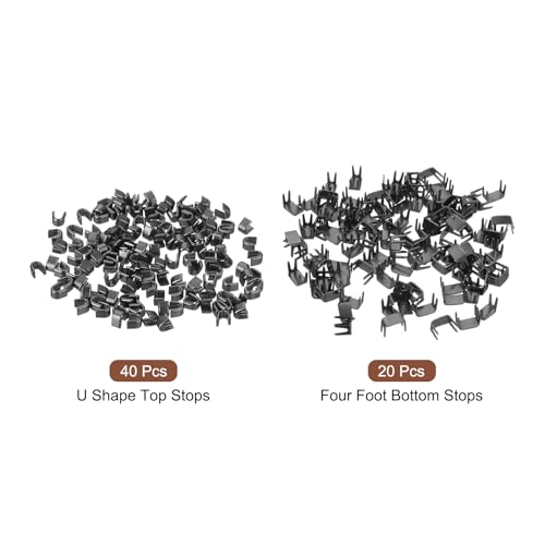 uxcell #3 Zipper Slider Retainers Kit, 20Pcs Bottom Stops & 40Pcs Top Stops for Bags Coats Jackets Closed-end Zippers Replacing, Black - color: Black, size: #3