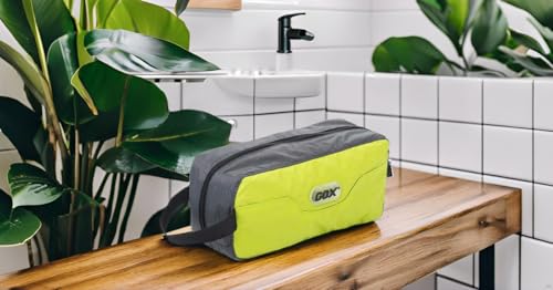 Small Travel Toiletry Bag for Men, Dopp Kit Mens, Zipper Pouch for Travel - color: Green/Grey