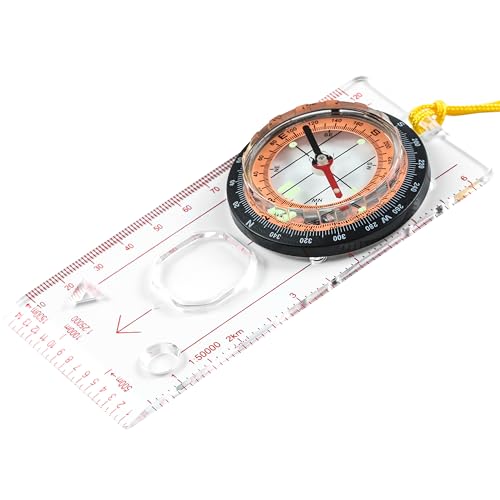 Multifunctional Military Sighting Navigation Compass with Inclinometer | Impact Resistant & Waterproof Compass for Hiking, Camping - color: EK40-8