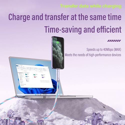 USB Cable PD Fast Charger Lighted Up (USB 4IN1 Blue),Supports Data Transfer, can be Used as a Night Light, Cable Length Approx. 39 inches, Compatible with Most Devices. - color: USB 4IN1 Blue