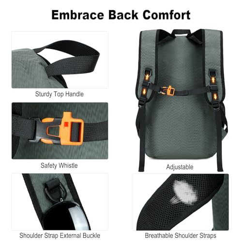 Nerlion Lightweight Foldable 35L Hiking Backpack Travel Backpack for Men Women Camping Waterproof Outdoor Hiking Daypack Backpack Dark Gray - color: Dark Gray