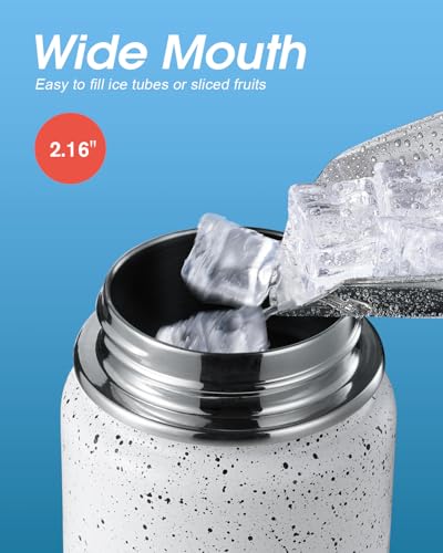 Coolflask 24 oz Insulated Water Bottle with Straw & 3 Leakproof Lids | Water Flask Stainless Steel Triple-Wall Vacuum, Cupholder Friendly, Cold 48+h, Dishwasher Safe, Non-BPA, for Gym & Hiking - color: Arctic White, size: 24 Ounces