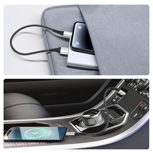 Short USB to USB C Cable 2 Pack, 0.5ft USB C Cable Braided, Short 6 inch USB-C Cable 3A Fast Charging for iPhone 17 16 15 Samsung Galaxy S25 S24 S23 - color: Black, size: 6 Inch