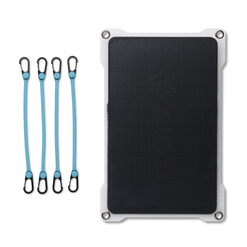 Paleblue Approach 1 Portable Solar Panel Charger – 7W Single Panel Foldable Solar Phone Charger with Dual USB Ports, Grip Cords & Stash Sleeve for Hiking, Camping, Backpacking & Off-Grid Power