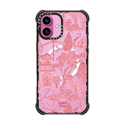 CASETiFY for iPhone 16 Plus Case - Ultra Impact Compatible with MagSafe | Strong Slim | 11.5 ft. 5X Militray Grade Drop Protection | Cheetah Paradise Pink | Black - color: Cheetah Paradise Pink, size: Iphone 16 Plus (6.7")