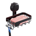TAILI Soap Dish for Shower, Bar Soap Holder,Suction Visible Indicator,Black | Soap Holder Shower, Soap Bar Holder for Shower Wall, Removable Bathroom Sponge Holder, Soap Dish with Suction Cups - color: Dark Black
