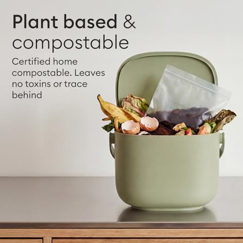 Vove Compostable Storage Bags 160 Ct Variety Pack (S/M/L/XL), Plastic-Free Zip Bags for Food Storage and Meal Prep, PFAS-Free and BPI Certified, Freezer Safe Airtight Seal, Plant-Based - size: Multi-Size (S/M/L/XL) - 140 Count