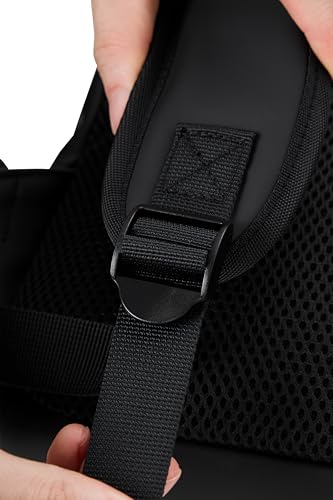 X RAY Roll Top Laptop Backpack for Men Women, PU Leather Expandable Roll Up Backpack Capacity Adjustable 22L & Fits 15.6" Laptop, Black - color: Black