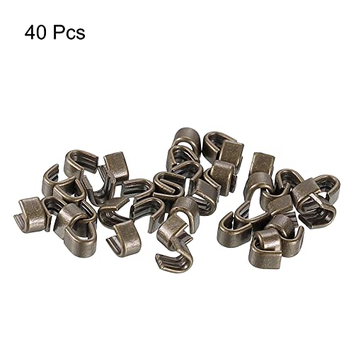 uxcell 40Pcs Zipper Slider Retainers, #3 U Shape Top Stoppers for Bags Coats Jackets Closed-end Zippers Replacing, Bronze Tone - color: Bronze Tone, size: #3