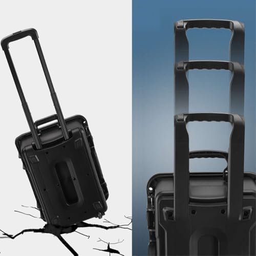 20" L x 13" W x 8" H Large Hard Case with Foam, Portable Rolling Hard Case with Wheels, Waterproof Shockproof Dustproof, Suitable for Cameras, Lenses, Camcorder, Instrument, Telescopes - size: 20 Inch