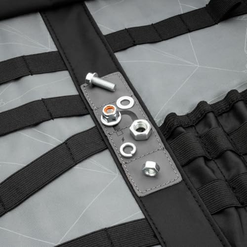TUSK Delano Tool Roll - Roll-Up Tool Pouch Wrench Sturdy Organizer Tool kit Compatible with Harley, Enduro, Dirt Bike, UTV, and Motorcycle Accessories Gear,