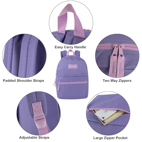 Trail maker Classic 17 inch Backpacks with Adjustable Padded Straps | School Backpacks for Girls, Boys - color: Purple