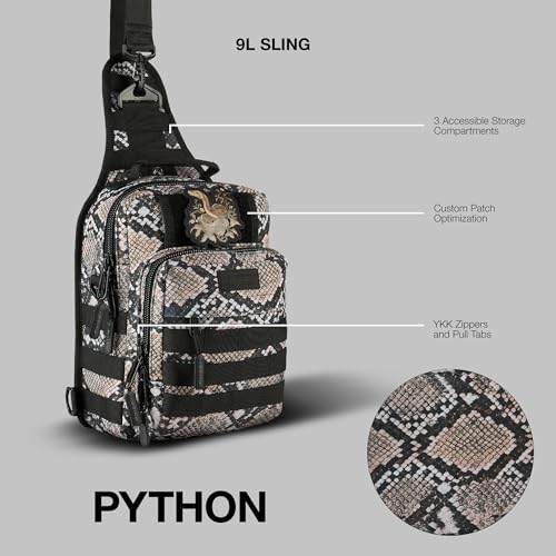 WOLFpak Tactical Sling Bag for Concealed Carry, EDC | Everday Crossbody Daypack - color: Python