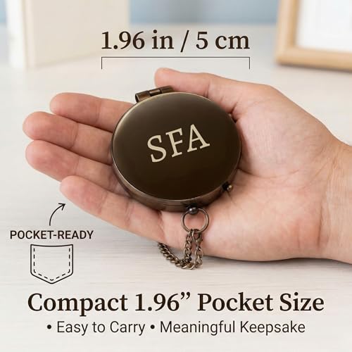Custom Engraved Compass for Men – Personalized Brass Pocket Compass Gift | Vintage Antique Engravable Keepsake, Son, Husband, Dad, Grandson, Graduation, Fathers Day, Anniversary, Retirement, Christmas